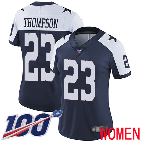 Women Dallas Cowboys Limited Navy Blue Darian Thompson Alternate #23 100th Season Vapor Untouchable Throwback NFL Jersey->women nfl jersey->Women Jersey